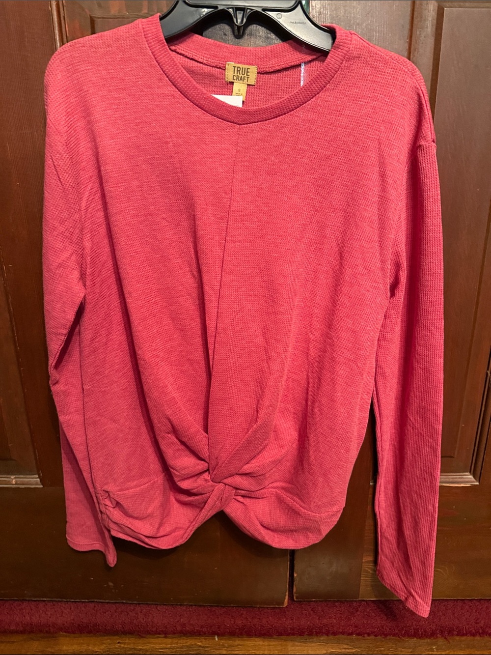 True Craft Long Sleeve Twist Front Top - Rose